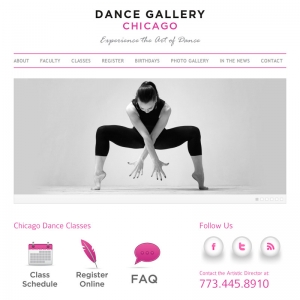 Website design for Dance Gallery Chicago.